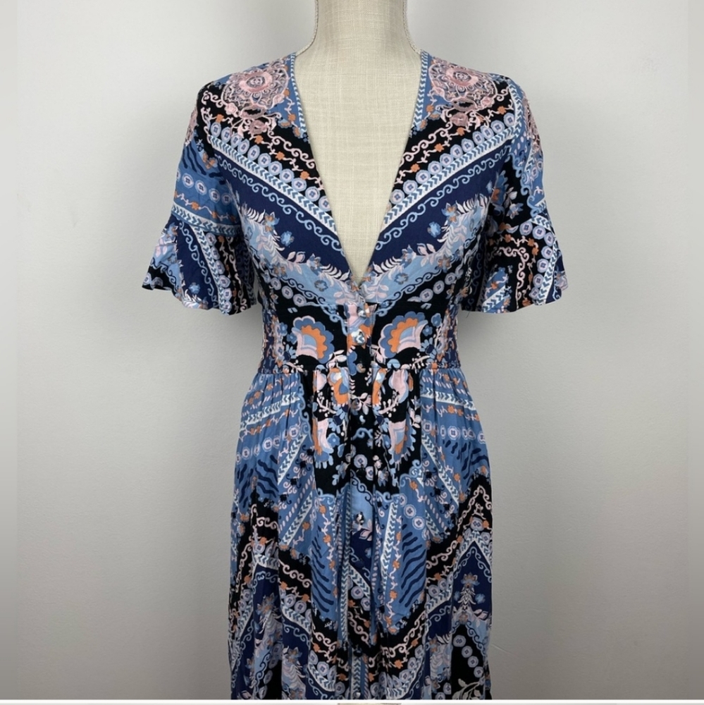 Free People Coco floral print blue maxi dress - Picture 5 of 5